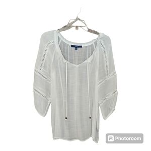 Apt 9 3/4 Sleeve Sheer Pullover Blouse
